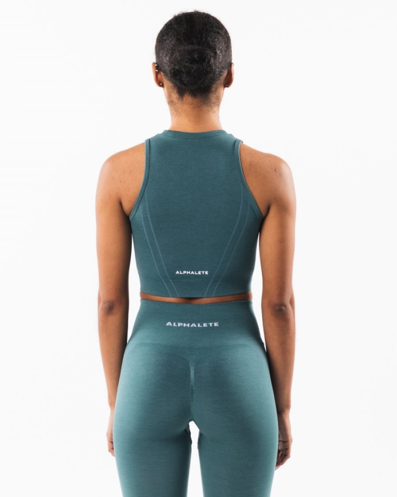 Debardeur Alphalete Stratus Crop Tank Ocean Femme | SPS-90873984