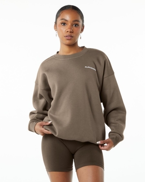 Vestes Alphalete Classiche Crew Mocha Femme | NOI-47080962