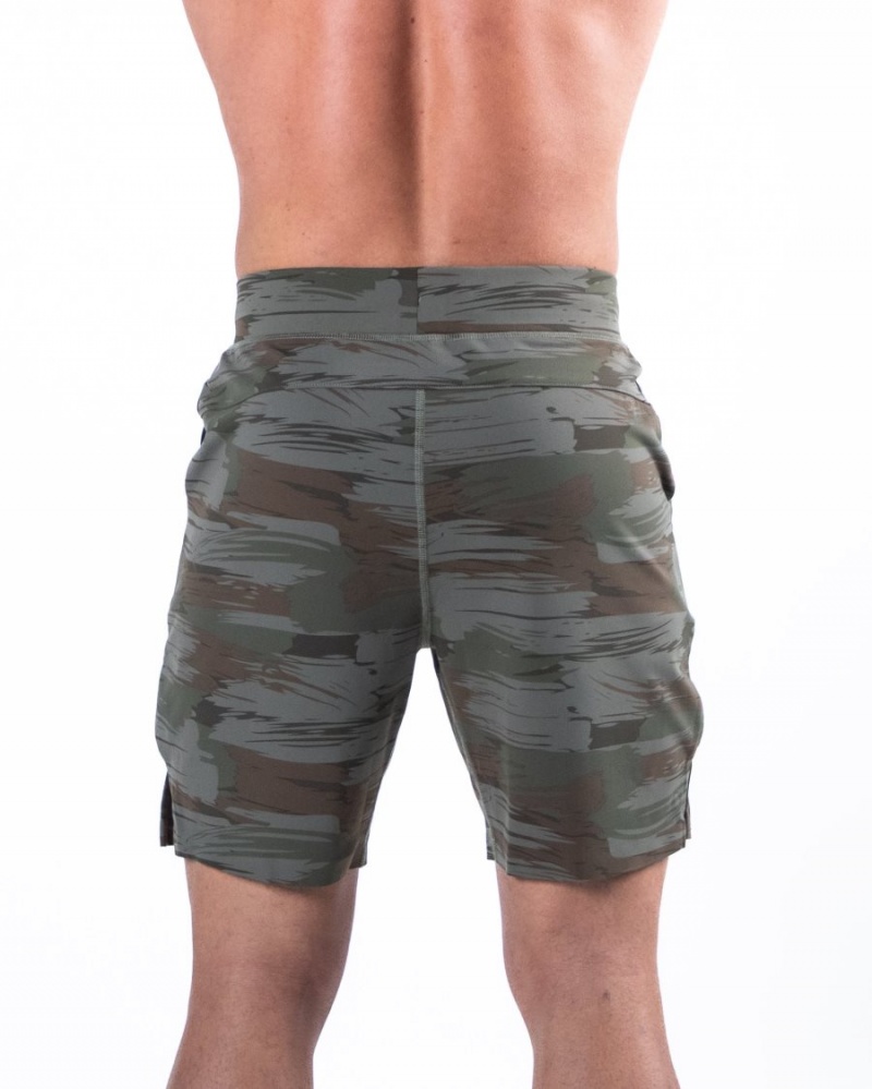 Short Alphalete Trace Corta 8" Vert Olive Camouflage Homme | YUY-76399259