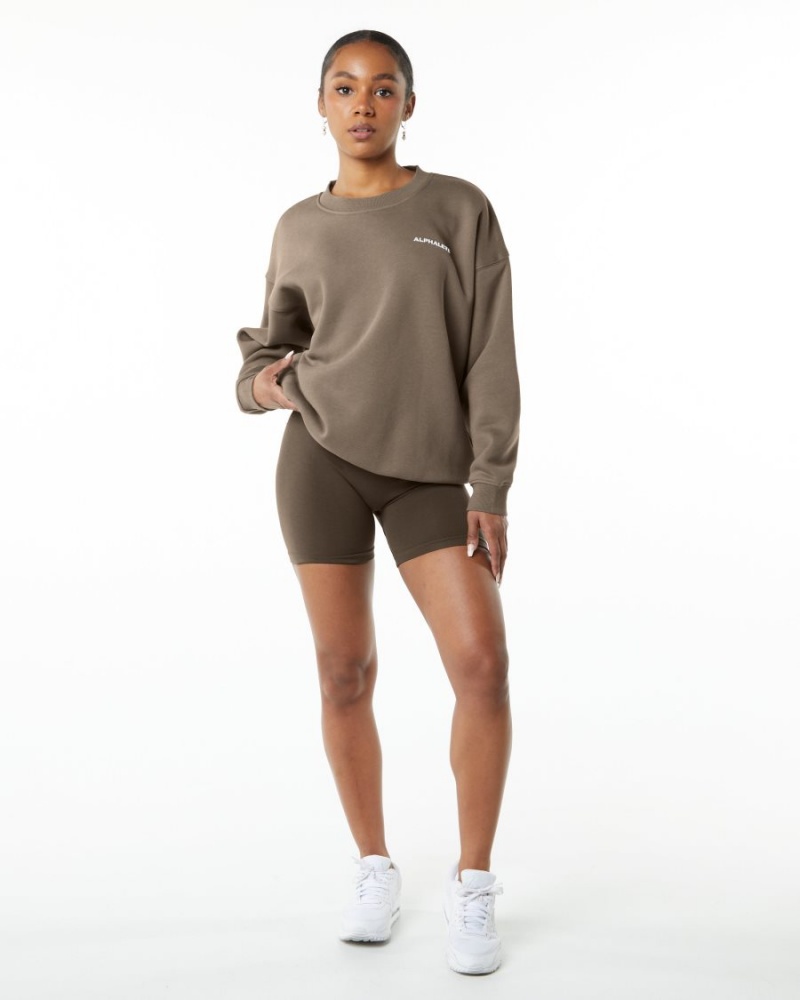 Vestes Alphalete Classiche Crew Mocha Femme | NOI-47080962