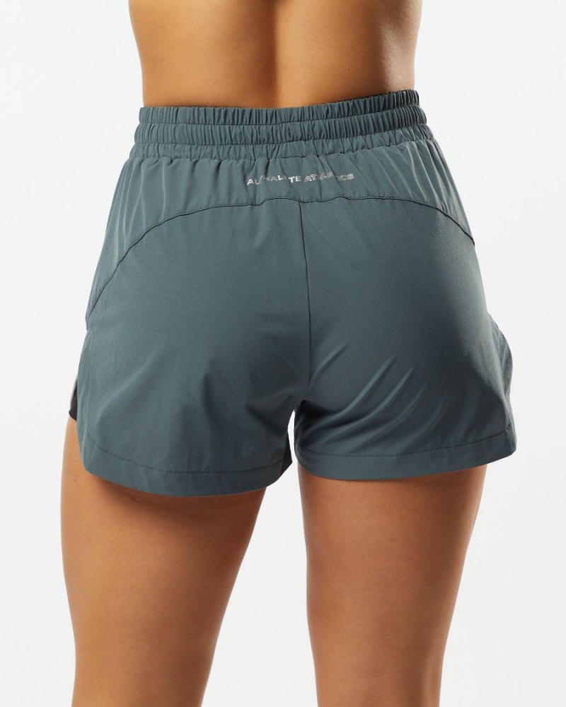 Short Alphalete Stride Corta 3" Grise Femme | JFR-91873327