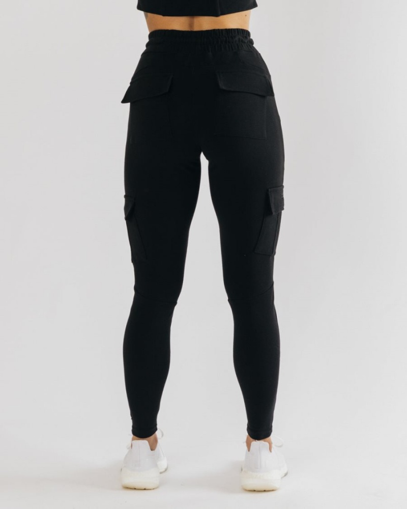 Pantalon Jogging Alphalete Identity Cargo Noir Femme | NQE-03578604