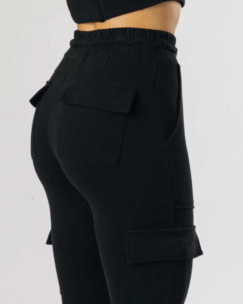 Pantalon Jogging Alphalete Identity Cargo Noir Femme | NQE-03578604