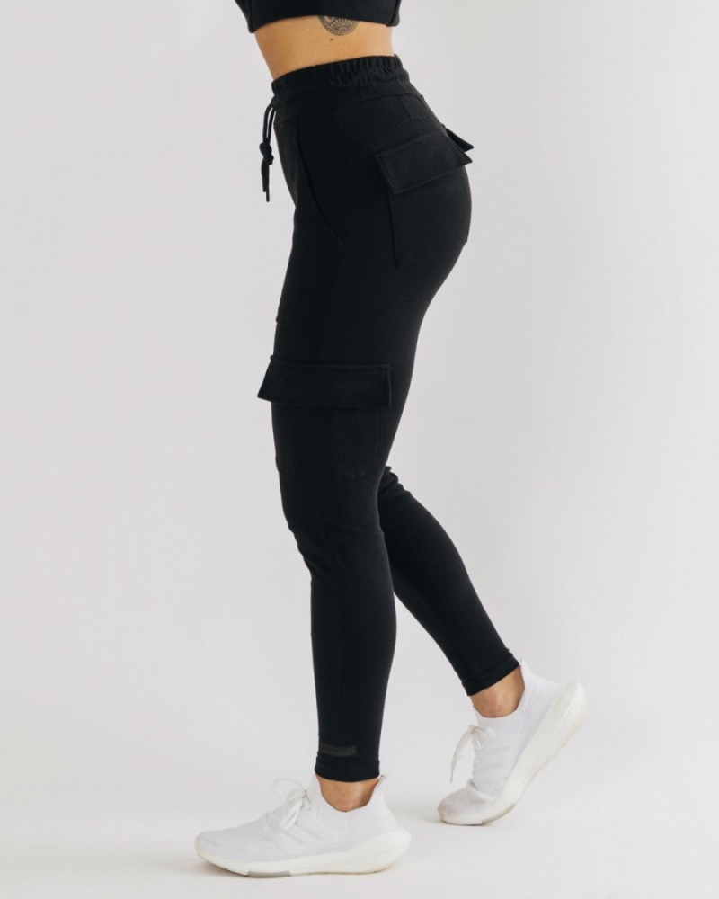 Pantalon Jogging Alphalete Identity Cargo Noir Femme | NQE-03578604