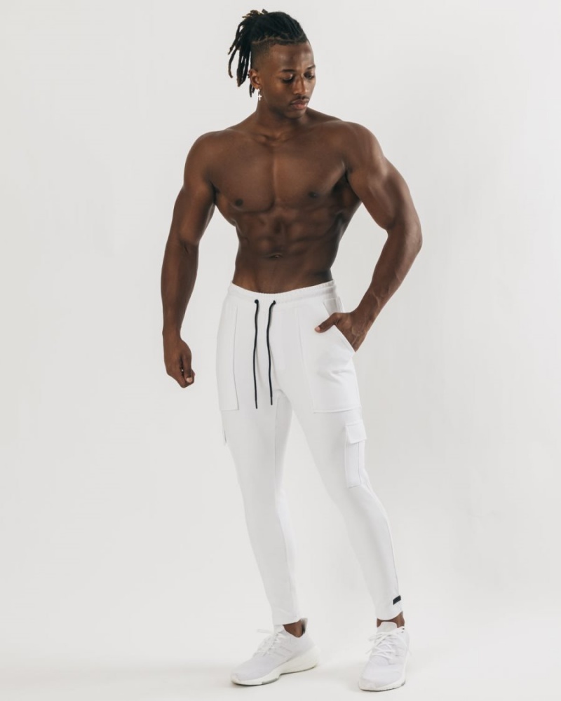 Pantalon Jogging Alphalete Identity Cargo Blanche Homme | ZOJ-84202284