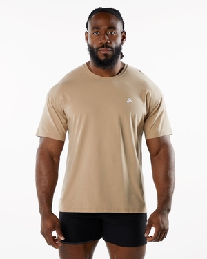 Chemises Alphalete Emblem Tee Taupe Homme | DHM-51104869