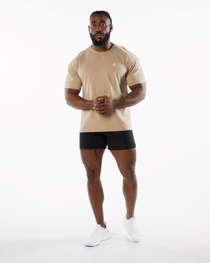 Chemises Alphalete Emblem Tee Taupe Homme | DHM-51104869