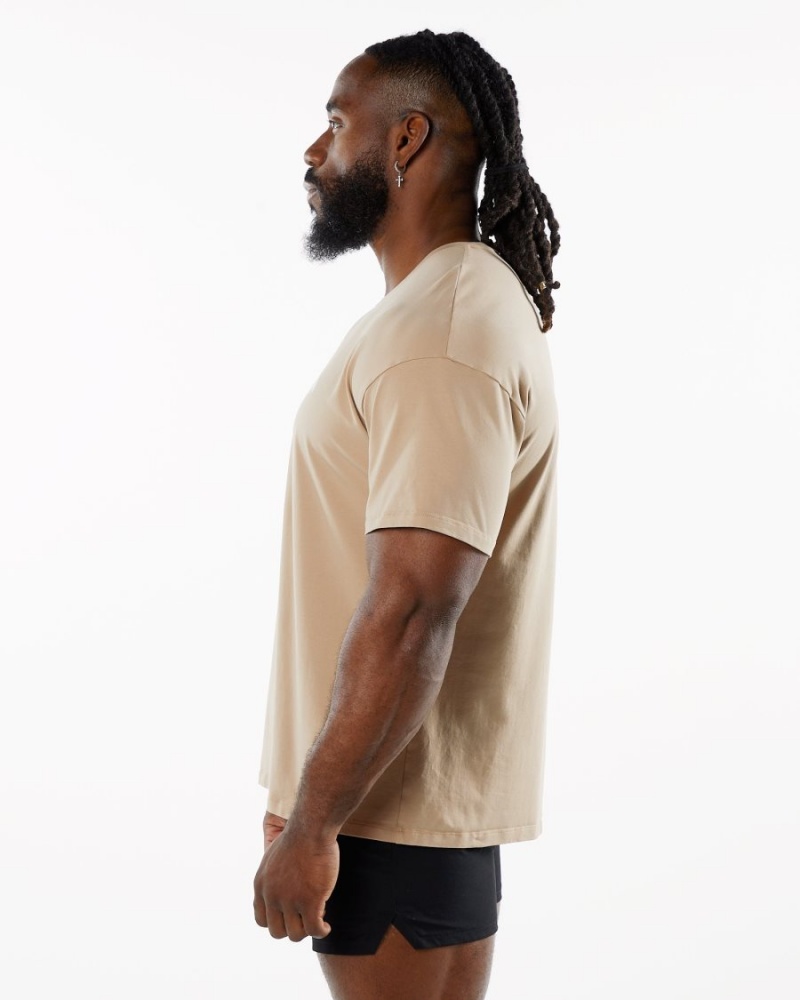 Chemises Alphalete Emblem Tee Taupe Homme | DHM-51104869