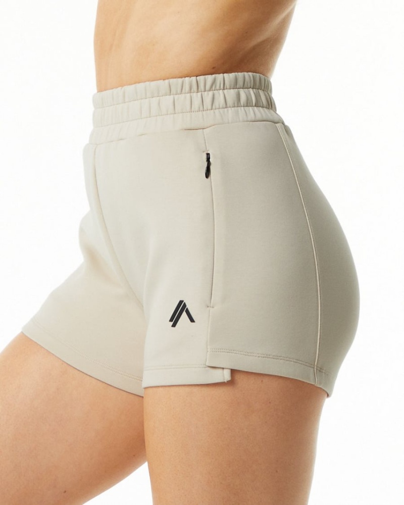 Short Alphalete ELMTS Athlétiques Corta 3.5" Vanilla Femme | YLK-84037074