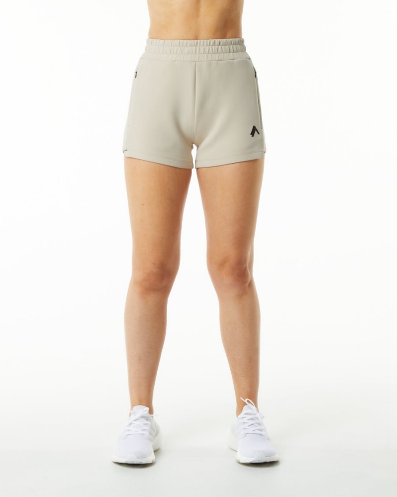 Short Alphalete ELMTS Athlétiques Corta 3.5" Vanilla Femme | YLK-84037074