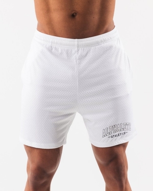 Short Alphalete AA Mesh Corta 6” Blanche Homme | AGH-21552625