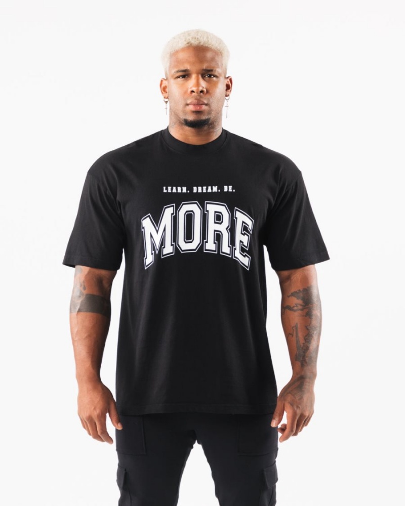 Chemises Alphalete LDB More Tee Noir Blanche Homme | MGR-17971302