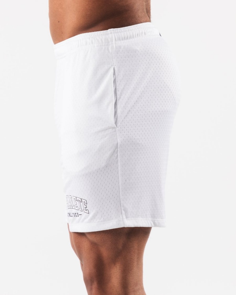 Short Alphalete AA Mesh Corta 6” Blanche Homme | AGH-21552625