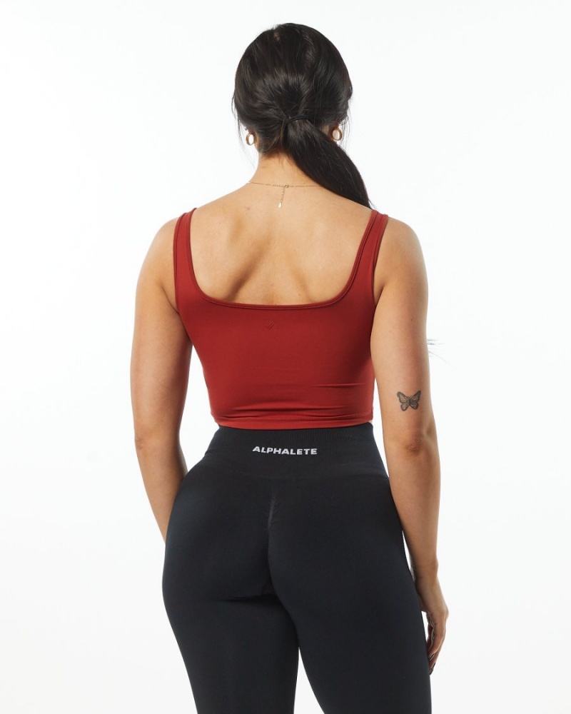 Debardeur Alphalete Ultrasoft Square Neck Tank Cherry Femme | UYK-54074107