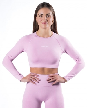 Manches Longues Alphalete Amplify LS Crop Bloom Femme | CBW-91026697