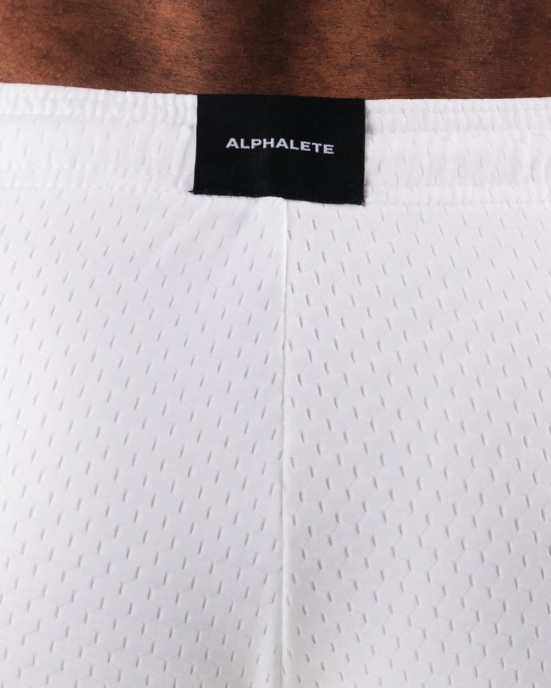 Short Alphalete AA Mesh Corta 6” Blanche Homme | AGH-21552625