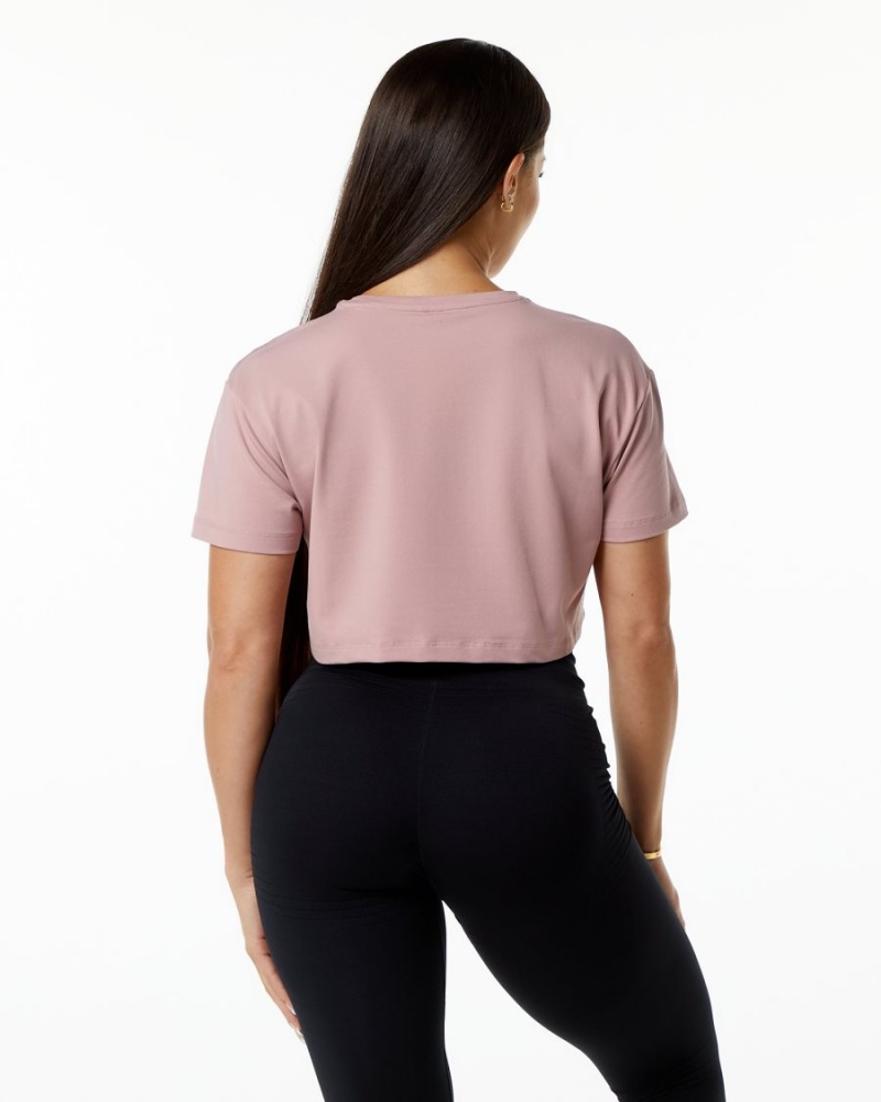 Chemises Alphalete Dynasty Crop Mauve Femme | LFO-77696560