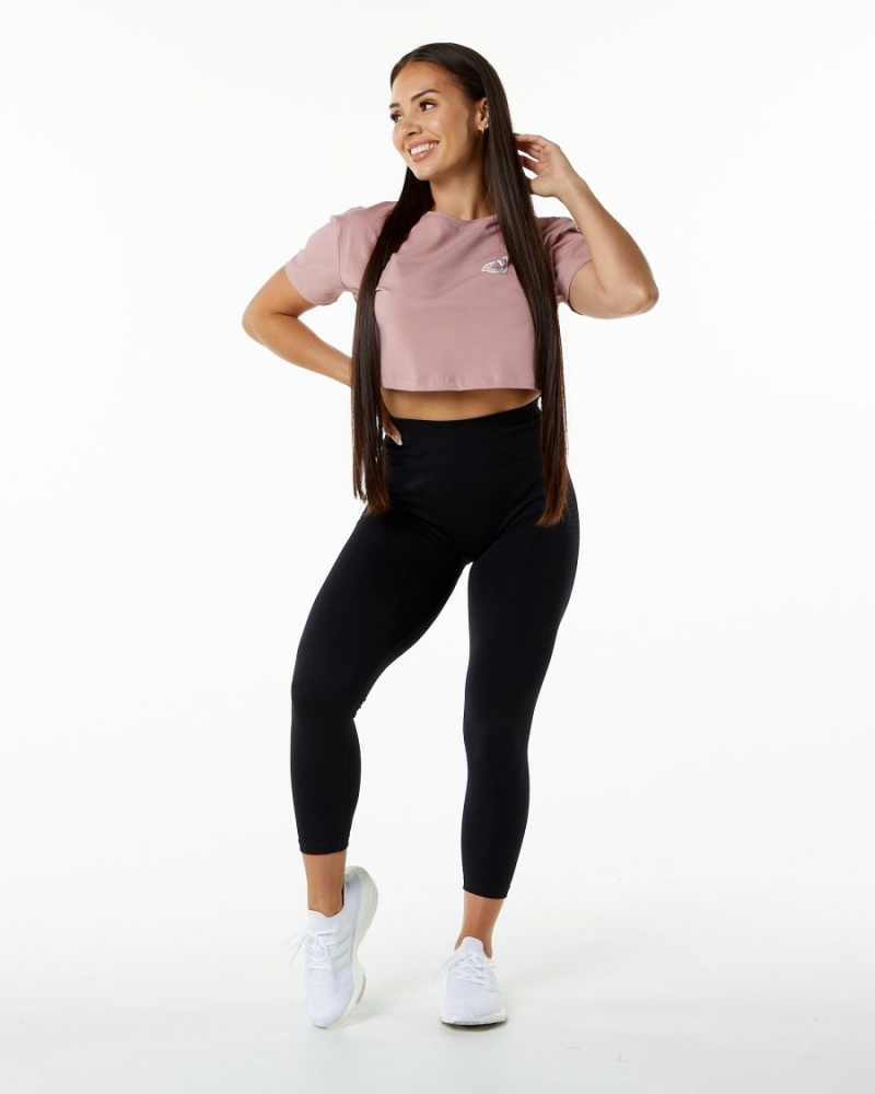 Chemises Alphalete Dynasty Crop Mauve Femme | LFO-77696560